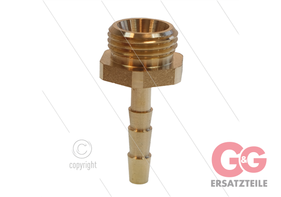 Schlauchtülle - Messing - Ø6mm - 1/2" AG - konisch dichtend