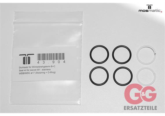 Seal kit for swivel-90° WDB/WDC ø17 (Stützring + O-Ring)