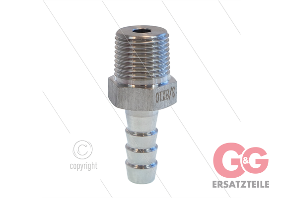 Slangpilaar - RVS - Ø10mm - 3/8" bu