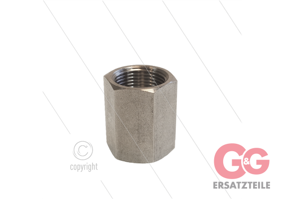 Sok RVS 3/4" - zeskant - 250 bar