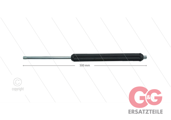 ST007 - Strahlrohr - L=500mm - Stahl - umspritzter Isolierun