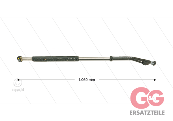 ST85 - flexibele Lanze - L=1060mm - VA - 210 Bar - 2 x 1/4"