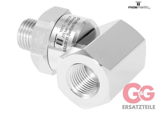 Swivel-90° single-bearing-system stainless DGK-90° G1/4"M G1/4"F