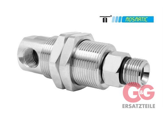 Swivel-90° with bulkhead fitting, TC/stainless steel DYGI-06-90° G1/4"F G3/8"M60°