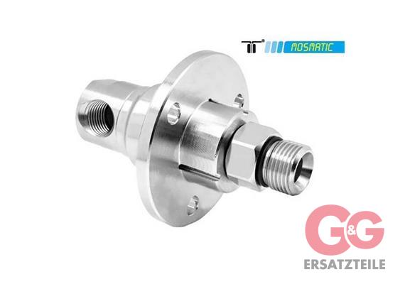 Swivel-90° with flange, ceramic/stainless DXF-06-90° G1/4"F G3/8"F