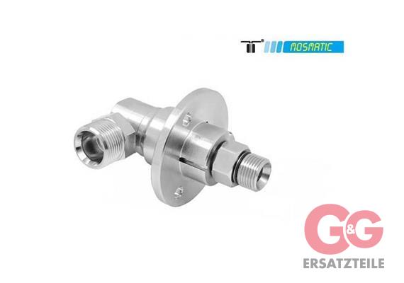 Swivel-90° with flange, ceramic/stainless DXF-06-90° M22x1,5-M G3/8"M