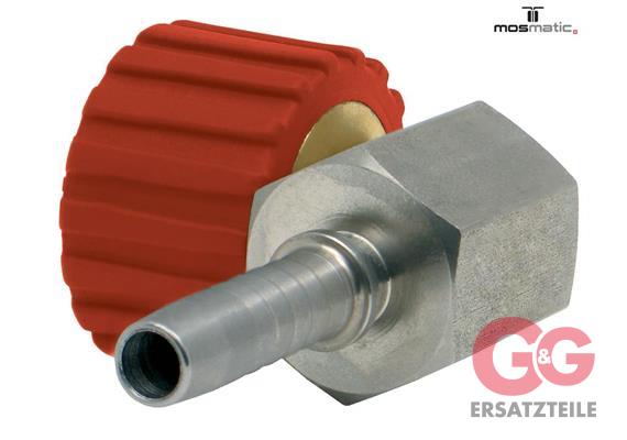 Swivel-coupling-90° stainless/plastic-red DKS-06-90° M22x1,5-F Schl-Nip-5/16" (8,0)