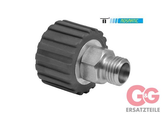 Swivel-coupling stainless/plastic-red DKS-06 M22x1,5-F M14x1,5-M