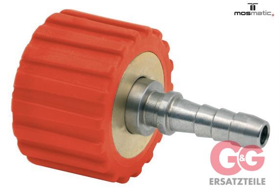 Swivel-coupling stainless/plastic-red DKS-06 M22x1,5-F Schl-Nip-1/4" (6,4)