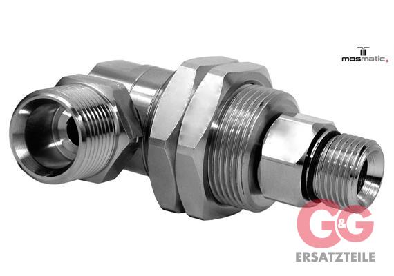 Swivel-heavy-duty-90° with bulkhead fitting, stainless DGG-06-90° M21x1,5-M G3/8"M M28x1,