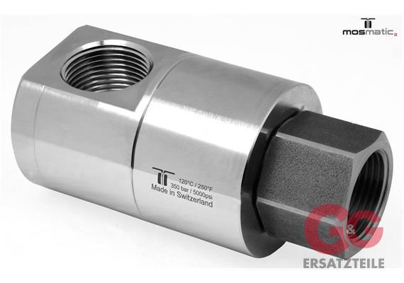 Swivel Hi-Flo-90° triple bearing-system stainless steel DGEI-90°-18 G3/4"F G3/4"F