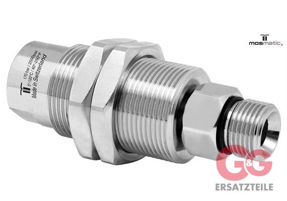 Swivel with bulkhead fitting, ceramic/stainless DXG-06 G1/4"F G3/8"M