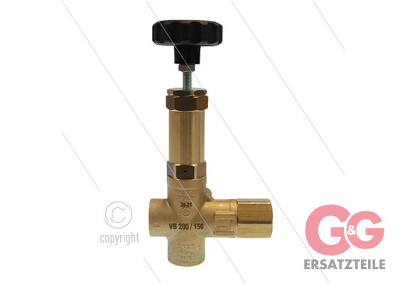 VB200/150 mit Knopf - 150 bar - 200 l/min - 60°C - Eingang 1