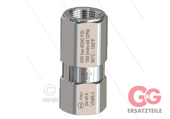 VNR-I - Rückschlagventil - Edelstahl - 400 Bar - 180 l/min -