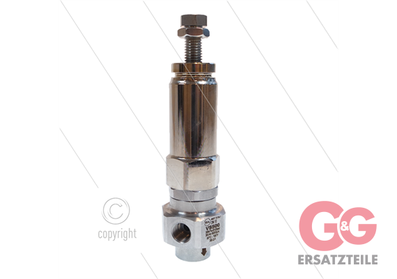 VS500 Sicherheitsventil - Edelstahl - 500 Bar - 30 l/min - max 90°C - Eingang: 3/8" IG