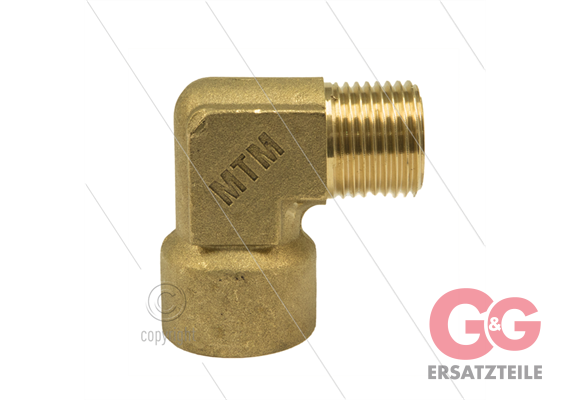 Winkel - Messing - 300 Bar - 1/4" IG x 3/8" AG