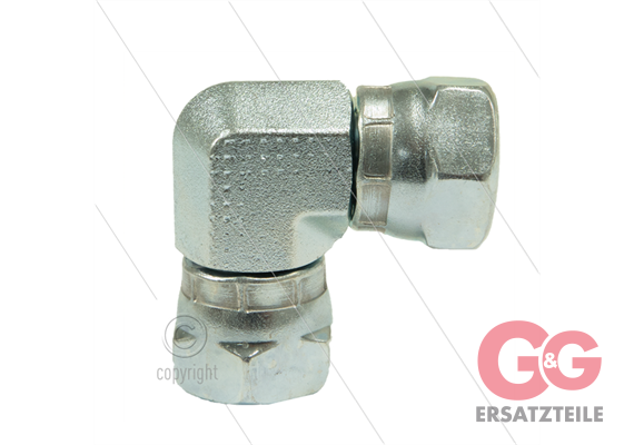 Winkel Stahl - 2 x 3/8" Überwurfmutter - BSP