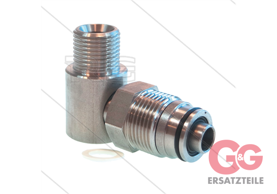 Winkeldrehgelenk Edelstahl Ramex 3/4" AG x 1/2" AG - 200 bar