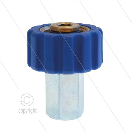 1/2" Handverschraubung - blau - 1/4" IG - Messing - 400 Bar