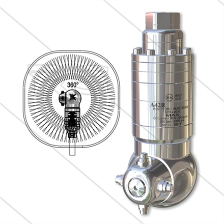 A42R-360° - selbstdrehender Tankreiniger - 40 bis 140 Bar -