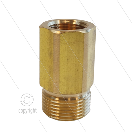 AR5 - M22x1,5 - Gegennippel - Messing - 400 Bar - verlängert