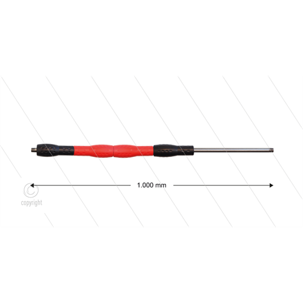 Düsenrohr 1000mm "Iso88" - Handgriff 400mm, Edelstahl, schwa