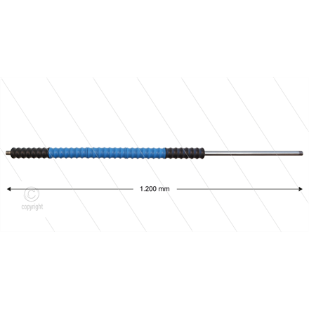 Düsenrohr 1200mm "Iso77", Edelstahl - Handgriff 500mm drehba