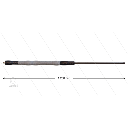 Düsenrohr 1200mm "Iso88" - Handgriff 500mm, Edelstahl, schwa