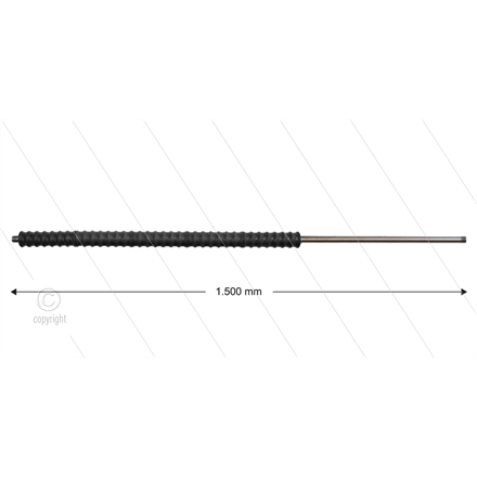 Düsenrohr "Iso77" - L=1500mm - Edelstahl - Isolierung L=500m