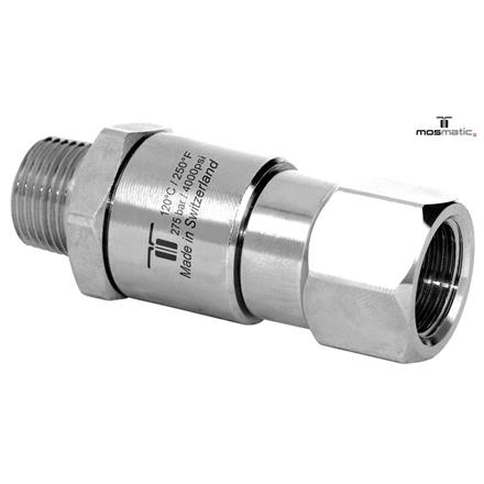 Gun Swivel reinforced single bearing system, ss DGV-06 G3/8"M G3/8"F