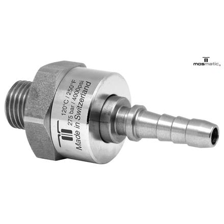 Gun Swivel single bearing system, ss DGK-06 G1/4"M Schl-Nip-1/4" (6,4)