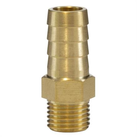 HOSE BARB 1/4"M 13MM BRASS
