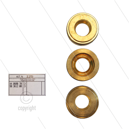 Kit 125 - Satz Messingringe + O-Ringe Ø15mm (3x) - Serie 44