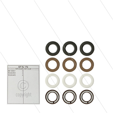 Kit 174 - Satz Hochdruck- und Niederdruckdichtungen Ø16mm (3