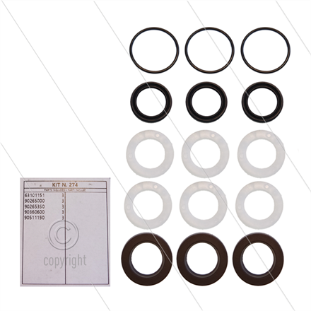 Kit 274 - Manschettensatz Ø18mm für 3 Plungers - Serie 58