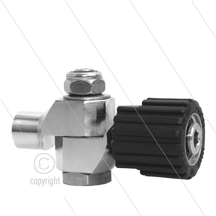 Knickgelenk M22x1,5 IG - 1/4" IG, Edelstahl, 250 bar, 120°C.