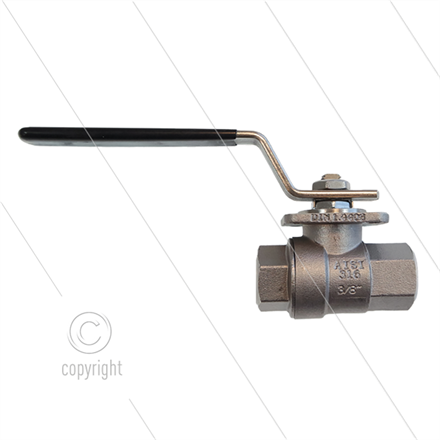 Kugelhahn 3/8" - Edelstahl 316 - 100 Bar - 2 x 3/8" IG