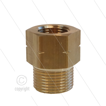 M21x1,5 - Gegennippel - Messing - 250 Bar - Ø14mm - 3/8" IG