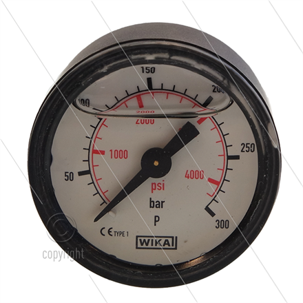 Manometer 0-300 Bar - 1/8" AG - Eingang hinten - Ø40mm - Kunststoffgehäuse