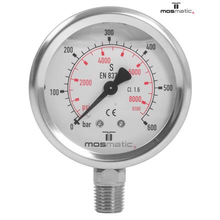 MANOMETER 0-600 bar -18°bis+80°C 1/4"NPT