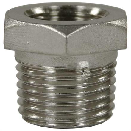 NIPPLE HEXAGON 1/8"F:1/4"M STAINLESS STEEL
