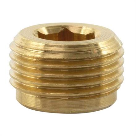 PLUG HEXAGON BRASS 1/4" WITHOUT RIM