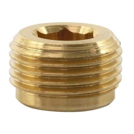 PLUG HEXAGON BRASS 1/8" WITHOUT RIM