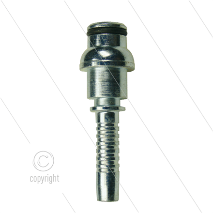 Pressnippel - Stahl - DN08 (5/16") - kurzem Kugelkopf und O-