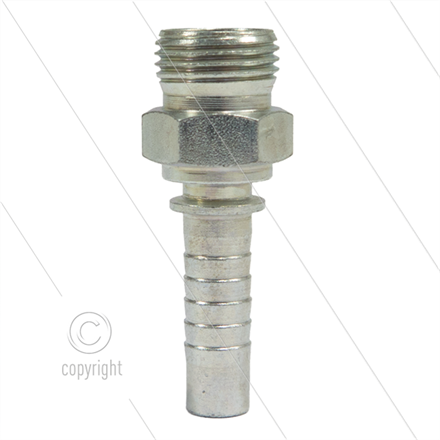 Pressnippel - Stahl - DN10 (3/8") - M18x1,5 AGR - SW19