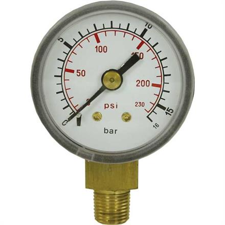PRESSURE GAUGE 0-16 1/8"M BOTTOM