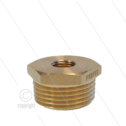 Reduziernippel - Messing - 1" AG x 1/4" IG