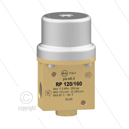 RP120/160 - pneum. Druckventil - 160 Bar - 120 l/min - max 90°C - 2 x 3/4" IG