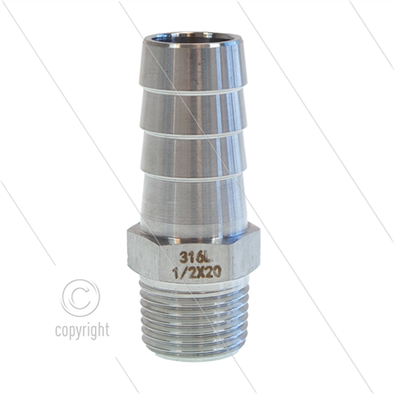 Schlauchtülle - Edelstahl - Ø19mm - 1" AG