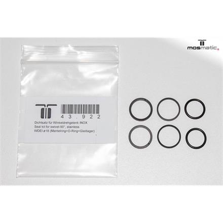 Seal kit for swivel-90°, stainless WDEI ø18 (Mantelring+O-Ring+Gleitlager)